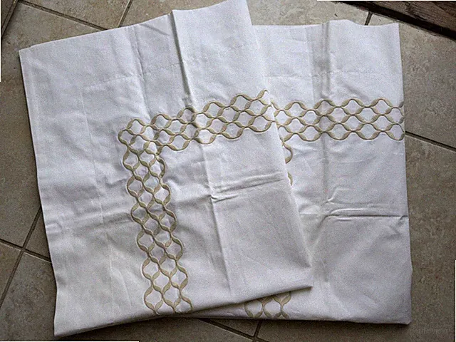 2 MATOUK Standard Pillow Shams Bone Cream NEW