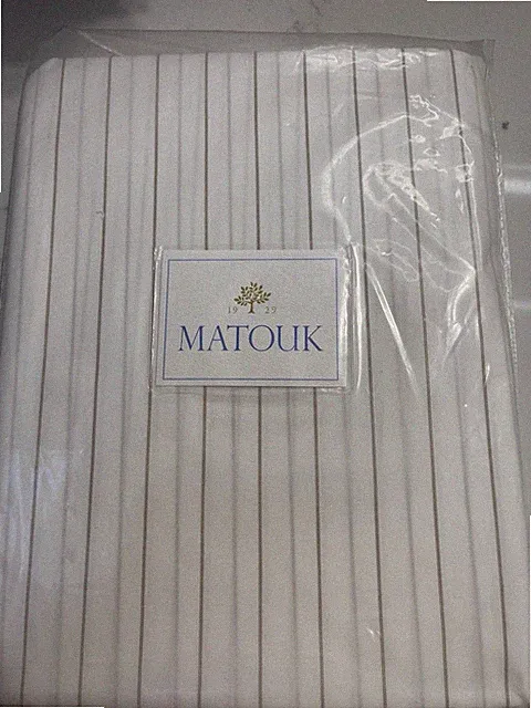$275 Matouk Italy NWT Full Fitted 17” Amalfi Cotton Percale DUNE