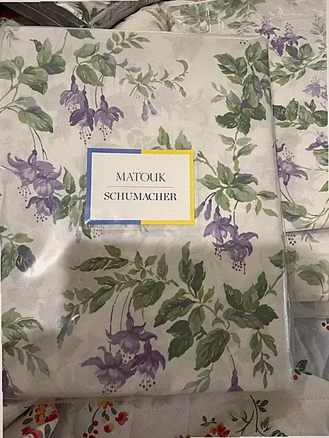 $425 Matouk Italy NWT 1pc Cal King Fitted 500TC Percale 17” Garden Gate (14)SOLD