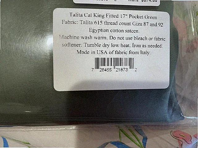 $426 Matouk Italy 1pc Cal King 17” Fitted Giza-87 Cotton Sateen Talita (2) Sold