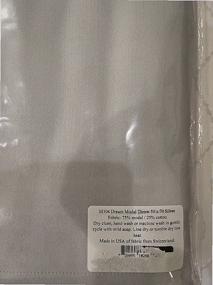 $440 Matouk Switzerland New 1pc Modal Throw 50”x70” Dream Throw Silver (3) Sold