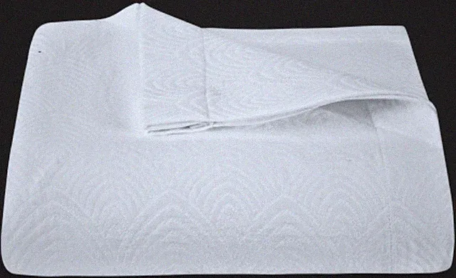 $450 Matouk Schumacher Brocatelle Coverlet Bedspread White Art Deco Matelasse