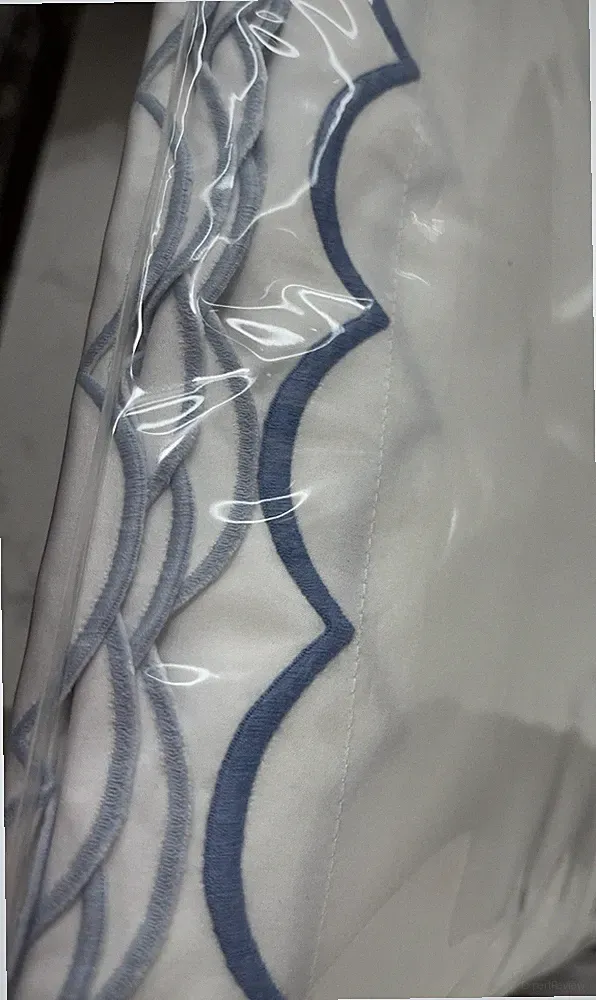 $625 Matouk India New 1pc Queen Duvet Cover 520TC Ceylon Percale Azure (2) Sold