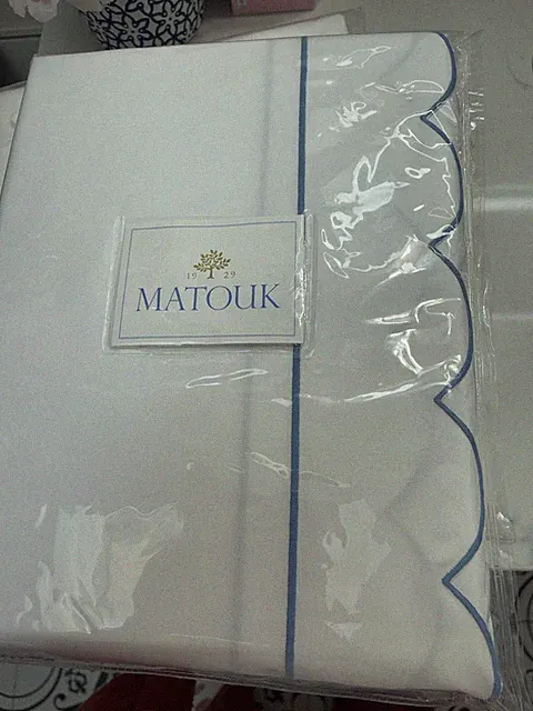 $625 Matouk Italy NWT Twin Duvet Cover 500TC Cotton Percale OCEAN