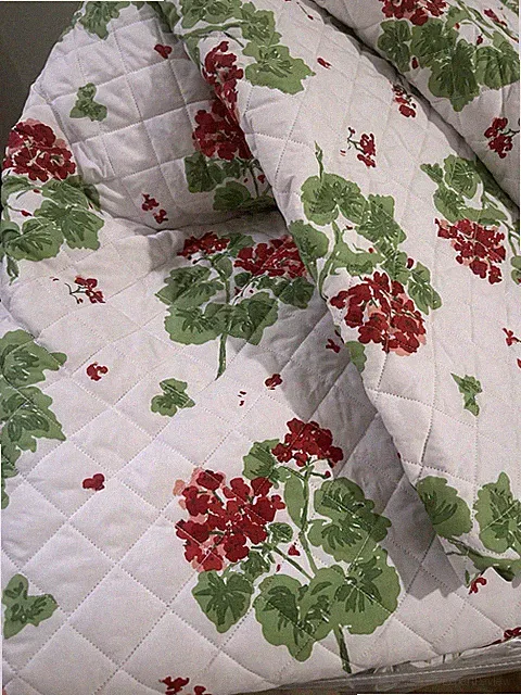 $725 Matouk Italy New 1pc F/Q Coverlet Geranium 500TC Percale Luca Scarlet Quilt