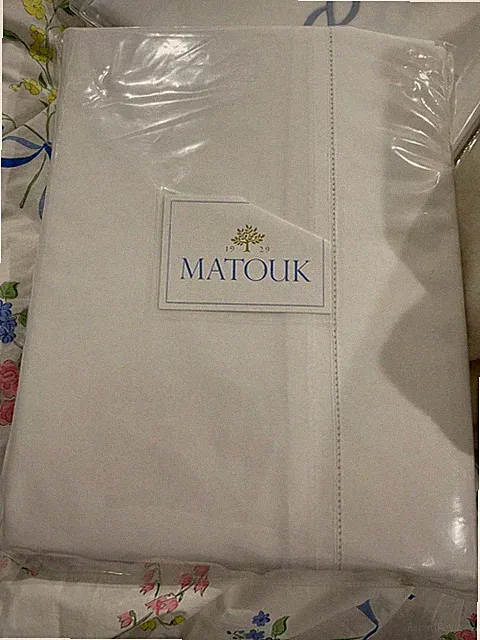 $725 Matouk Italy New F/Q Duvet Cover 500TC Percale Luca Hemstitch White