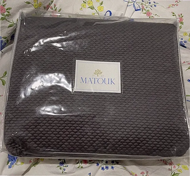 $750 Matouk Italy New 1pc Queen Bed Cover Alba 600TC Sateen 96”x99” Charcoal