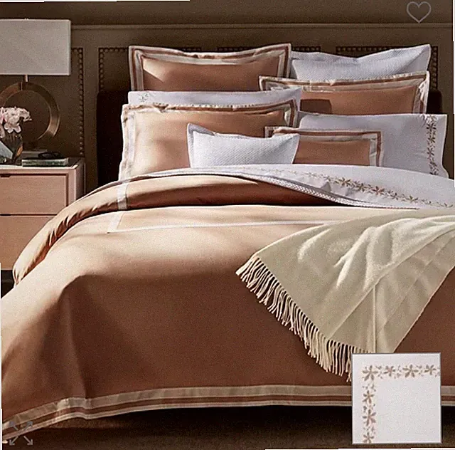 $789 MATOUK CALLISTA BERGAMO GIZA QUEEN FLAT SHEET PILLOWCASES SET FLOWER SHELL
