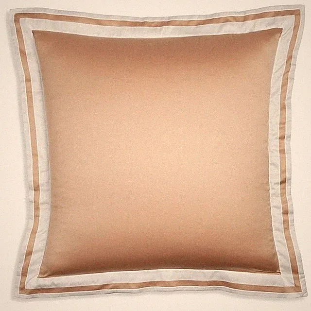 Matouk Alessandra Euro Sham 27 x 27 600 Thread Count - Ambrosia/Bone