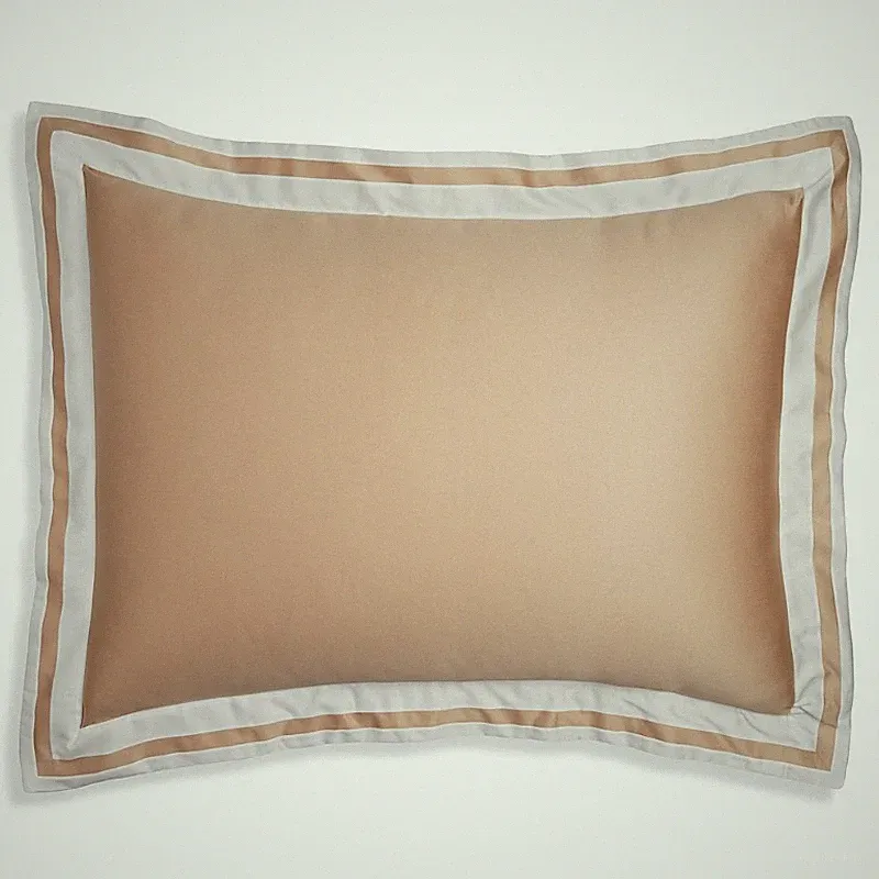 Matouk Alessandra King Sham 21 x 36 600 Thread Count - Ambrosia/Bone