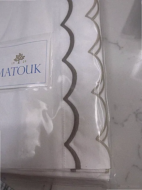 Matouk India NWT 2pc King Cases Ceylon 520TC Cotton Percale Driftwood (2) Sold