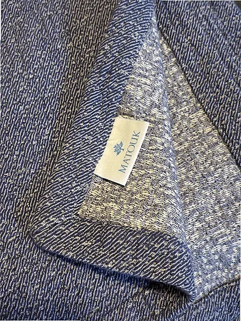 Matouk India Twin Blanket Bedspread Coverlet 100% Cotton Blue Made In Portugal