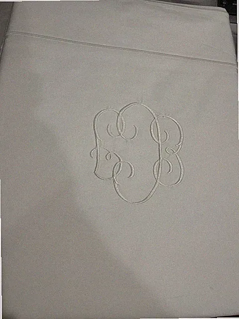 Matouk Italy New King Flat Sheet 500TC Cotton Luca Percale MONO WHITE