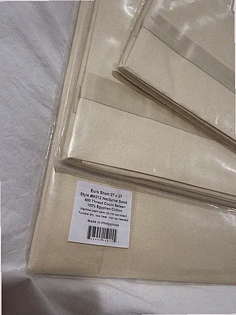Matouk Italy NWT (3pc) Euro Shams 600TC Cotton Sateen Nocturne Sand
