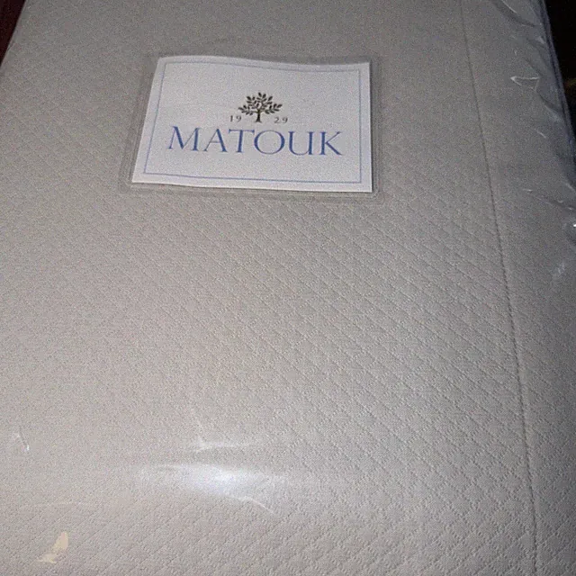Matouk King Coverlet Elliot Diamond Pique Silver Cotton Polyester New USA
