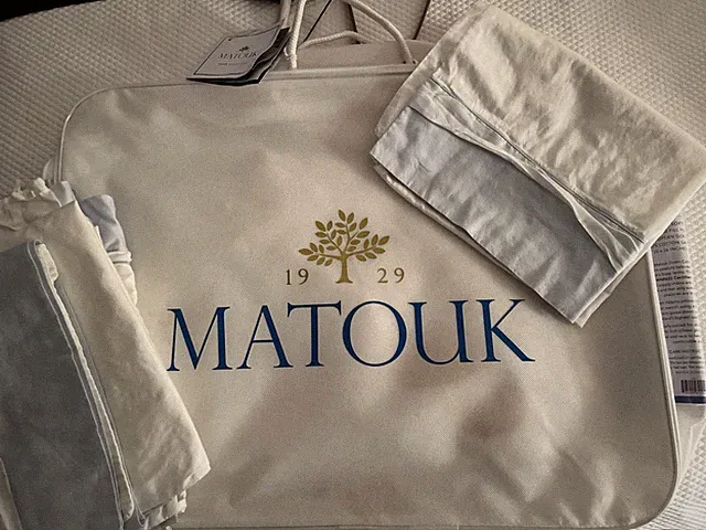 Matouk King Top Sheet & Shams / Pillows 12pc Set - Egyptian Cotton Powder Blue
