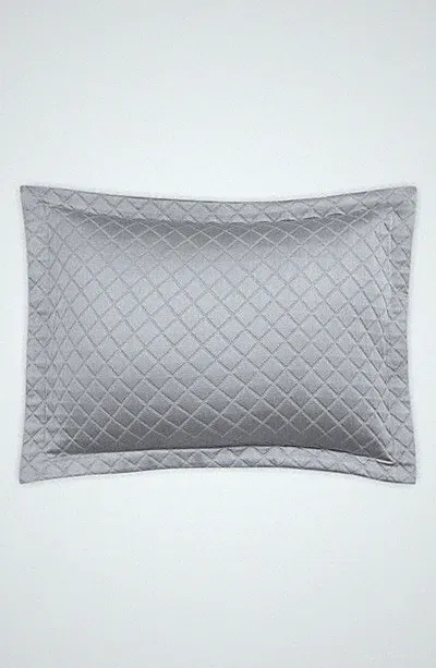 MATOUK NADIA MATELASSE’ COTTON BOUDOIR PILLOW SHAM SILVER NWOT