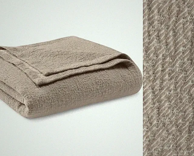 MATOUK Pacific F/Q Pebbled Cotton Blanket/Coverlet In Color Dune , 94"x 97~ M107