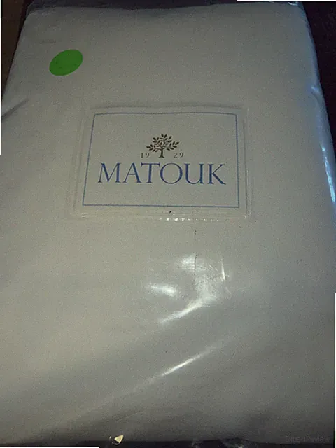 Matouk Queen Duvet Cover Essex Charcoal Cotton Percale 350 tc New