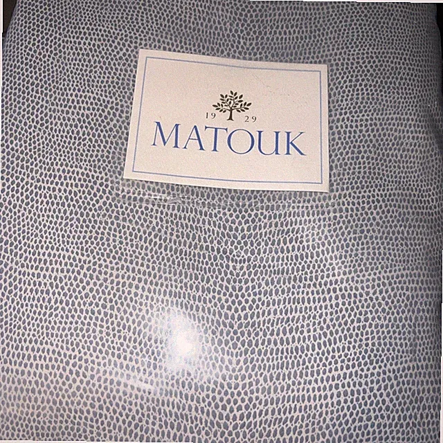 Matouk Queen Duvet Cover Jasper Hazy Blue Cotton Sateen New