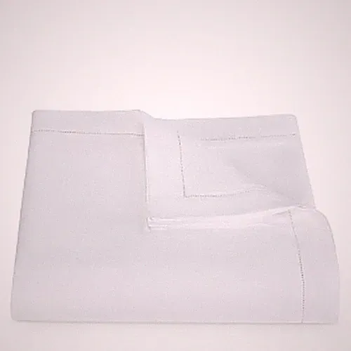 Matouk Roman Linen Hemstitch Duvet Cover Full/Queen 90 x 96 - Flange White