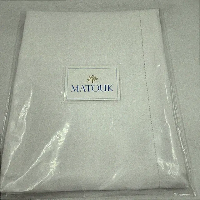 Matouk Roman Linen Hemstitch Euro Sham 27 x 27- Flange White