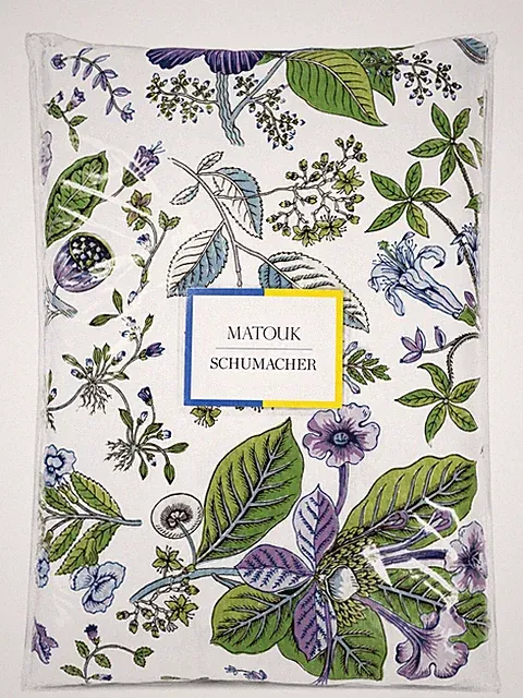 Matouk Schumacher Queen Sheet Set Pomegranate Linen Lilac Botanical Floral Italy