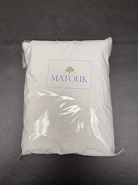 MATOUK SIERRA LONG COTTON PERCALE TWIN FITTED SHEET WHITE