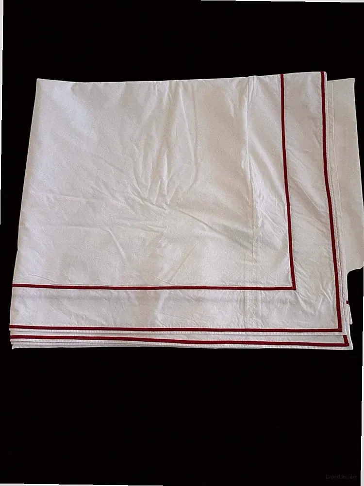 Matouk Twin Duvet Cover 100% Cotton White Red Border Embroidered
