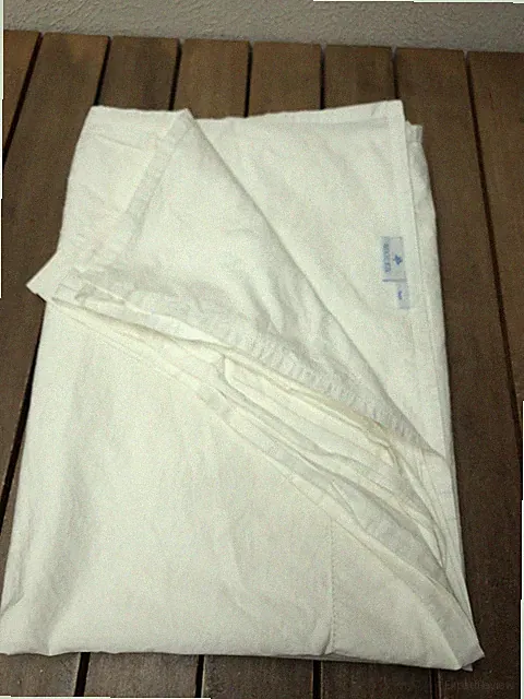 MATOUK Twin Flat Sheet White Hemstitch 100% Cotton Percale 72x110”EUC