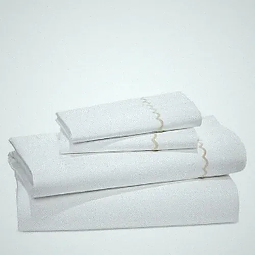 MSRP$545 Matouk Astrid 100% cotton percale 350Tc Sheet Set Exclusive Twin