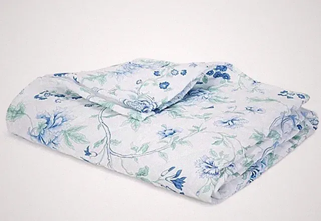 NEW $725 Matouk Schumacher Simone Quilt Linen Sea Blue White Full/Queen Sold Out